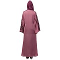 A-line party wear abaya with Resham embroidery work- Mauve Pink